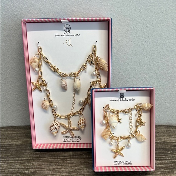 House of Harlow 1960 | Seashell/Starfish Charm Necklace & Bracelet - Picture 10 of 11